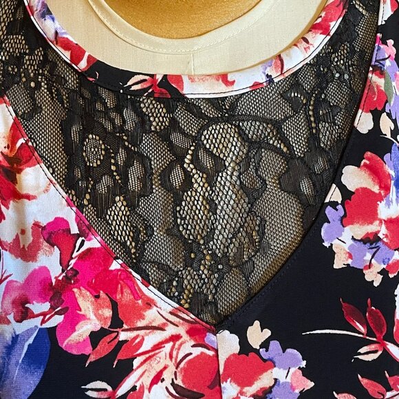 🌸 NWT Maxi dress floral black lace with ruffle sleeves TORRID 1, 1X, XL, 16 - Picture 5 of 7